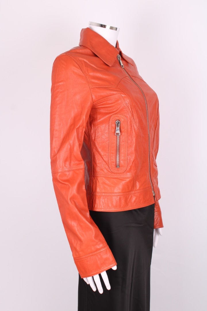 Dolce & Gabbana Dolce & Gabbana Leather Jacket Orange S