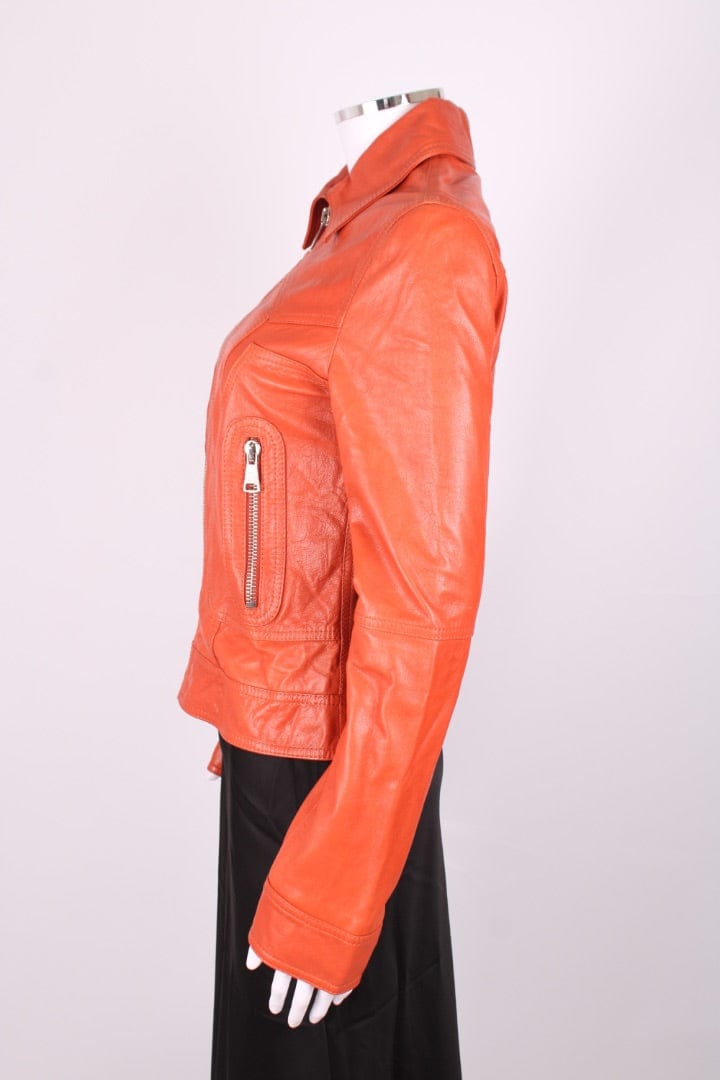 Dolce & Gabbana Dolce & Gabbana Leather Jacket Orange S
