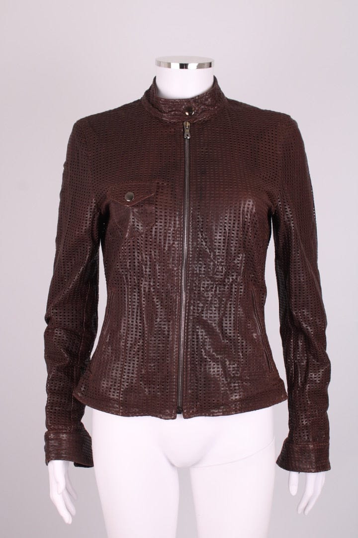 Dolce & Gabbana Dolce & Gabbana Mesh Leather Jacket Brown S