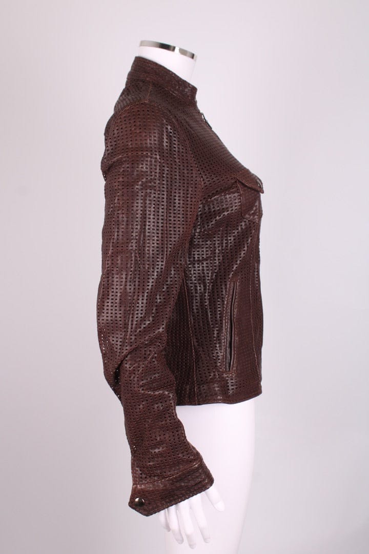 Dolce & Gabbana Dolce & Gabbana Mesh Leather Jacket Brown S