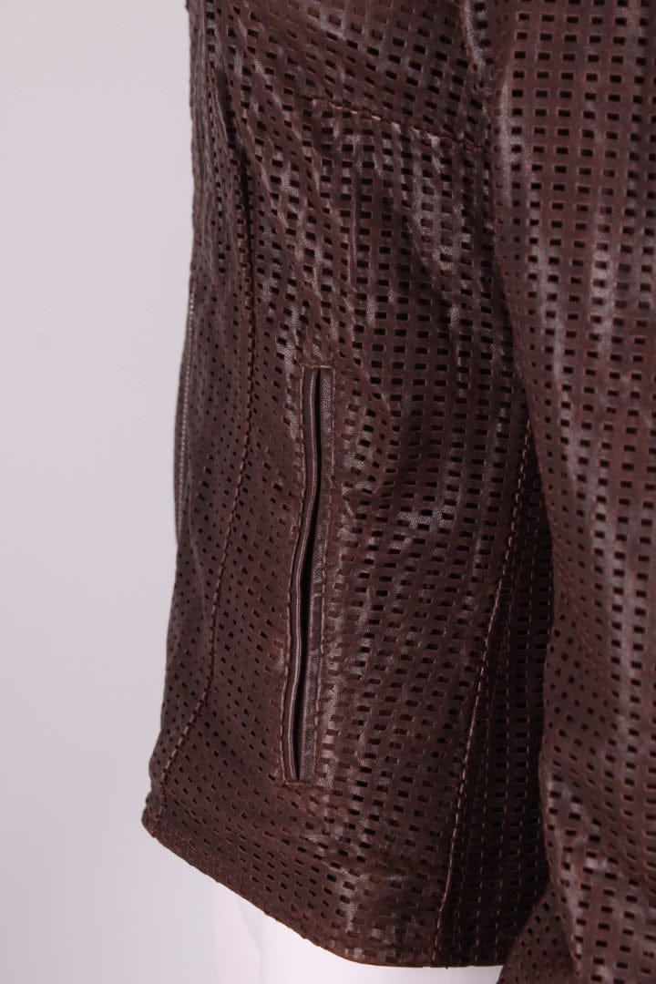 Dolce & Gabbana Dolce & Gabbana Mesh Leather Jacket Brown S