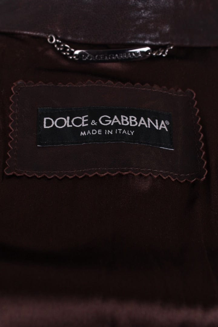 Dolce & Gabbana Dolce & Gabbana Mesh Leather Jacket Brown S