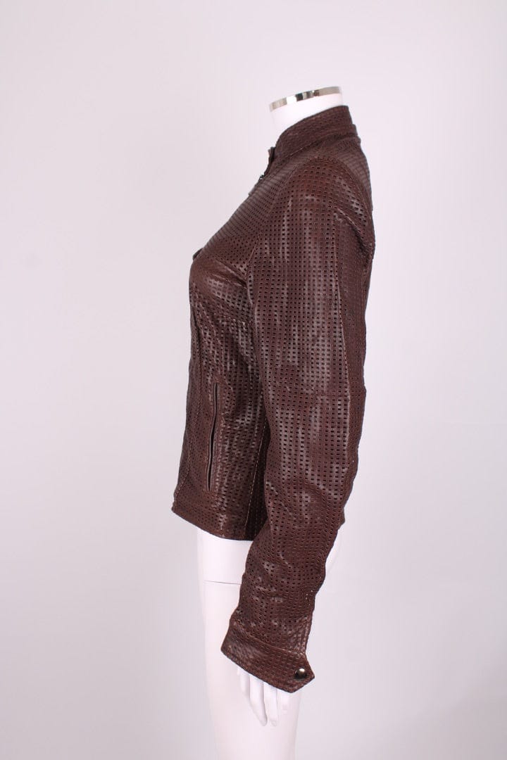 Dolce & Gabbana Dolce & Gabbana Mesh Leather Jacket Brown S