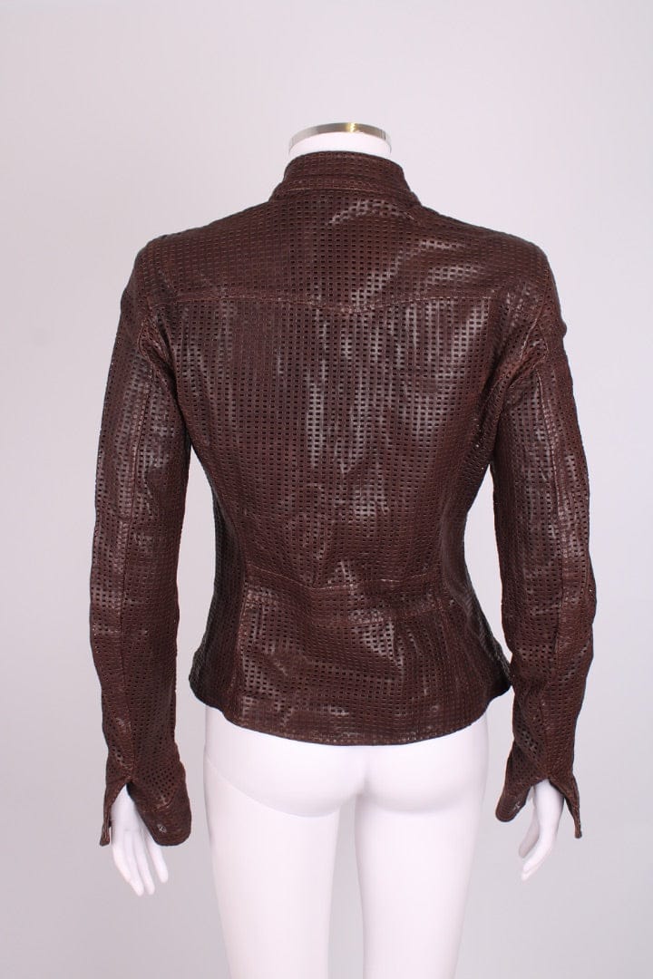 Dolce & Gabbana Dolce & Gabbana Mesh Leather Jacket Brown S