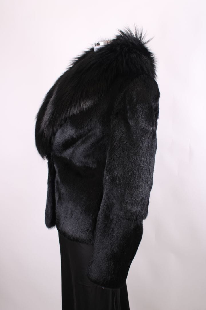 Dolce & Gabbana Dolce & Gabbana Rabbit and fox fur crop jacket Black S