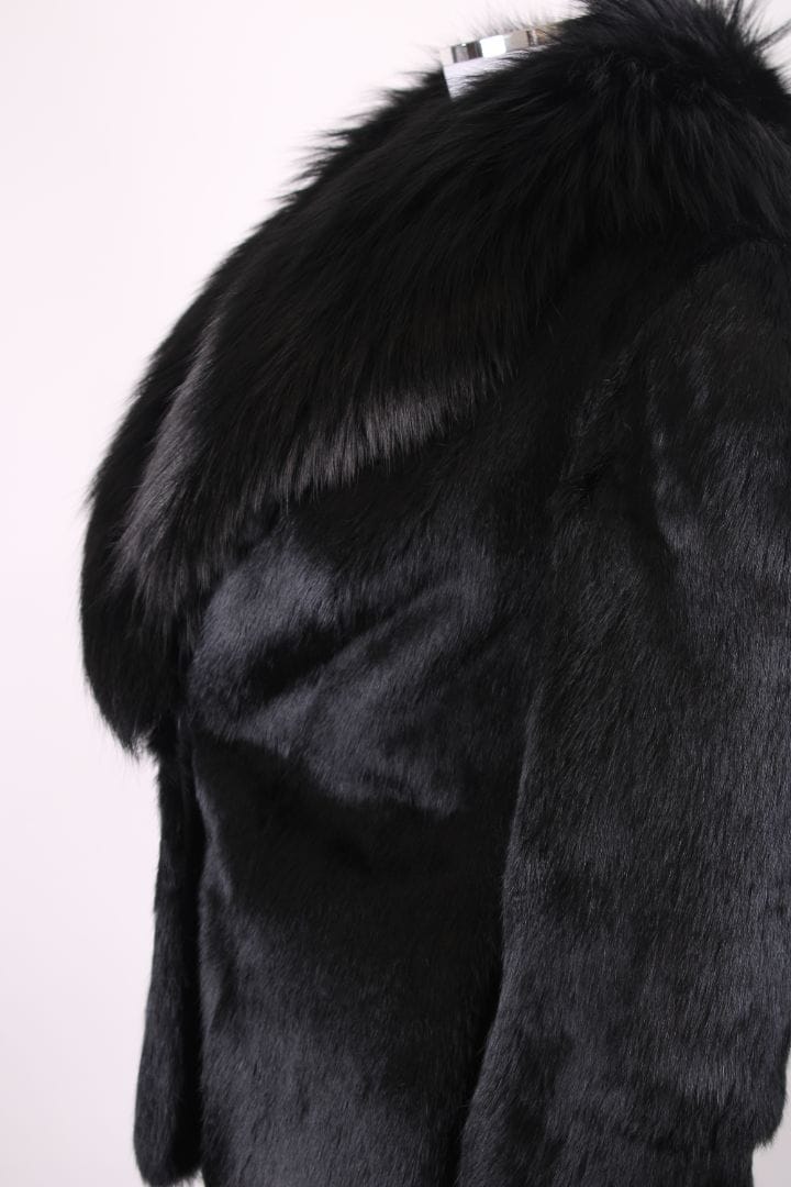 Dolce & Gabbana Dolce & Gabbana Rabbit and fox fur crop jacket Black S