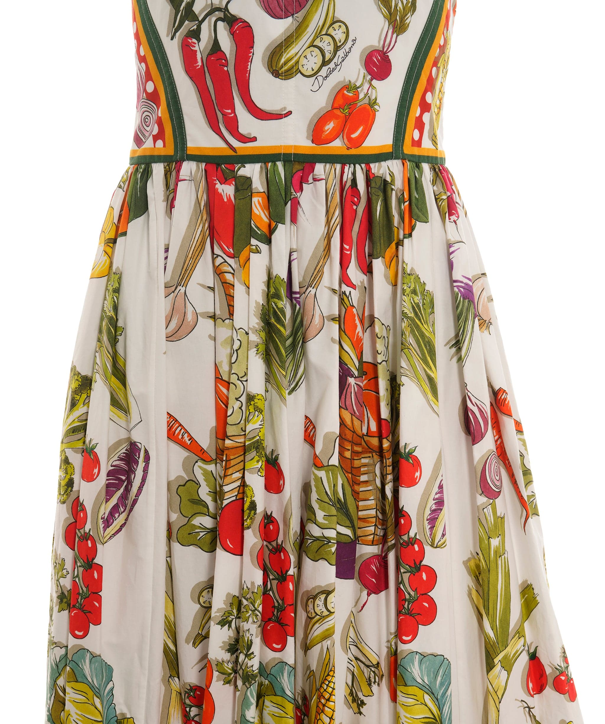 Dolce & Gabbana Dress Long Multicolor vegetables dots size 42 4127b