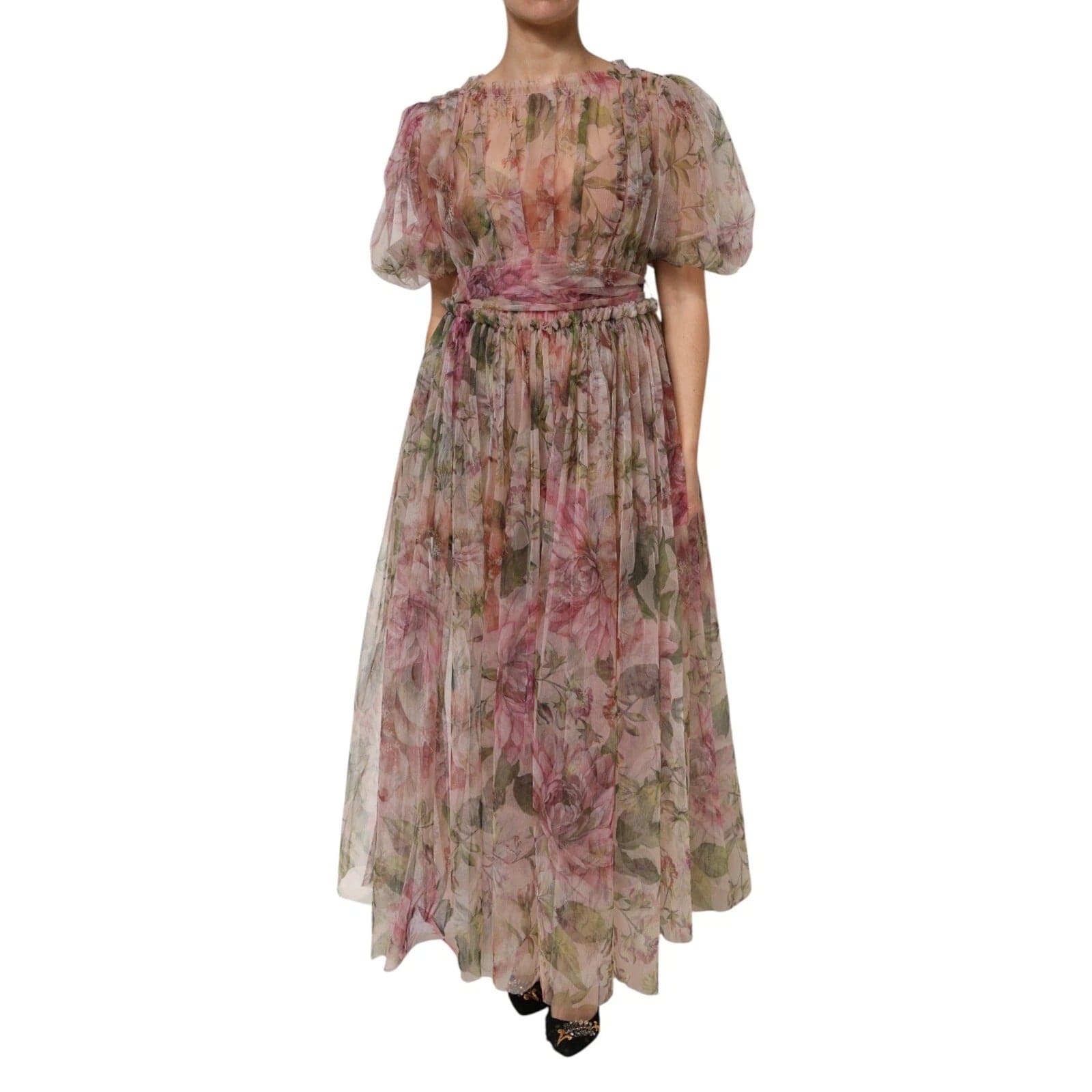 Dolce & Gabbana Dress Multicolor Floral Print Long Maxi Gown 4450b