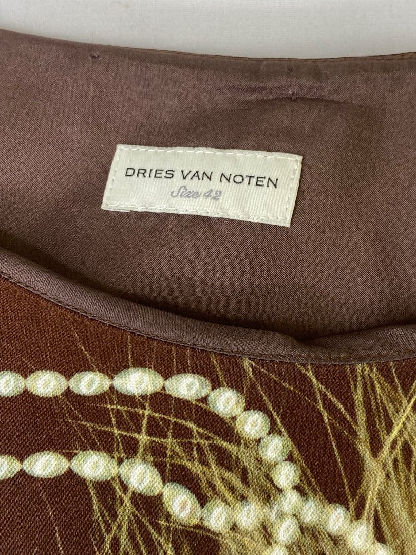 Dries Van Noten Brown / Yellow Dries Van Noten S/S Print Dress, 14