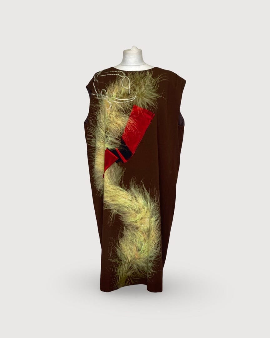 Dries Van Noten Brown / Yellow Dries Van Noten S/S Print Dress, 14