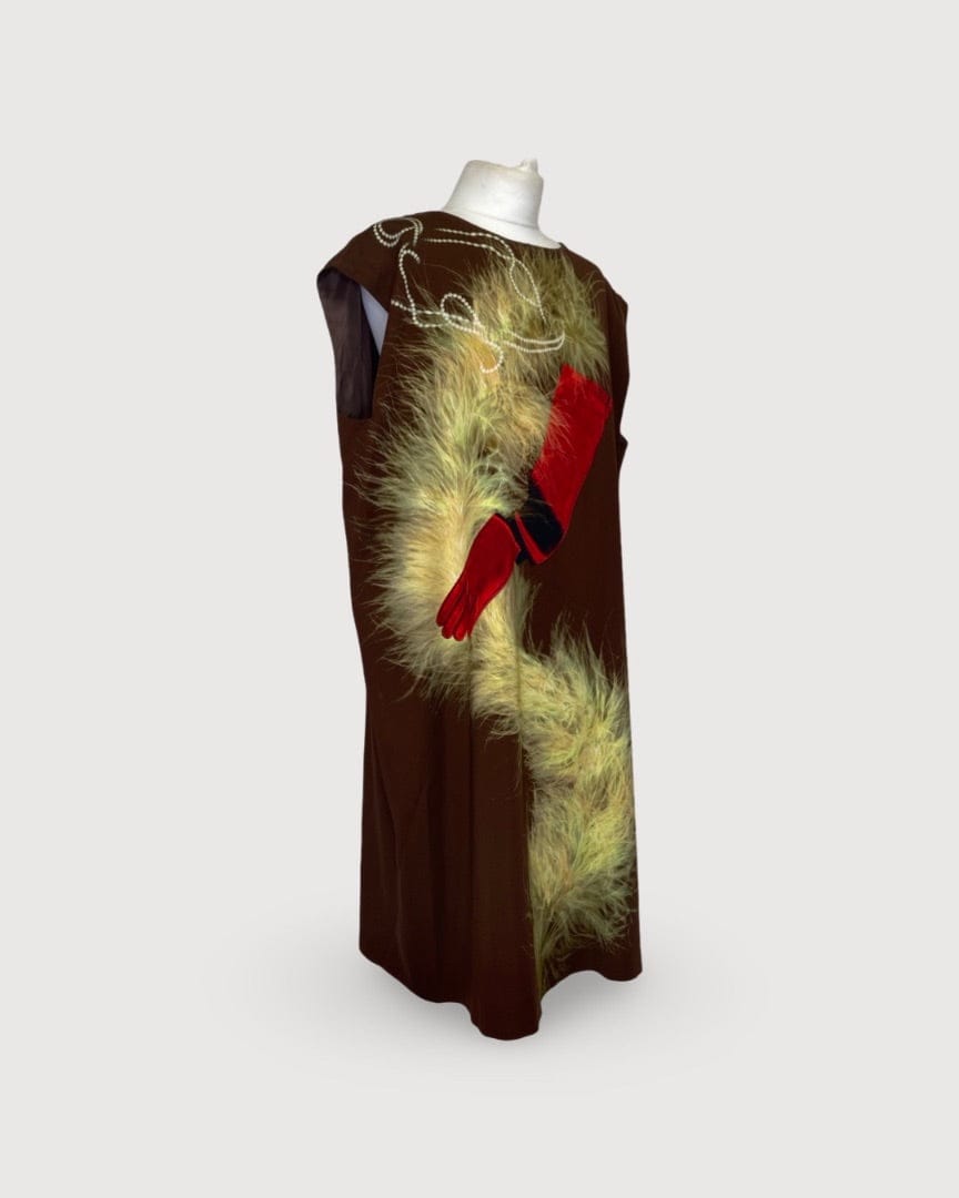 Dries Van Noten Brown / Yellow Dries Van Noten S/S Print Dress, 14