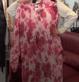 Dries Van Noten Dries Van Noten L/S Floral Dress Pink/ Cream L