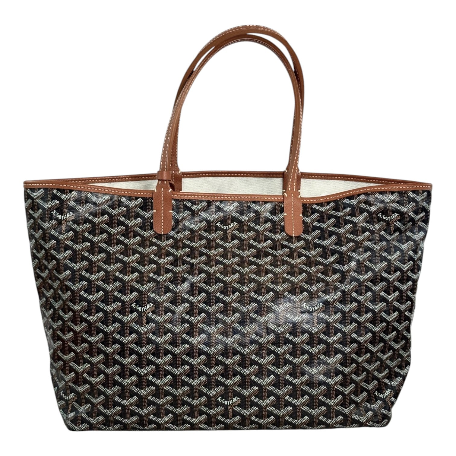 Goyard St Louis Brown/Black PM Tote Bag