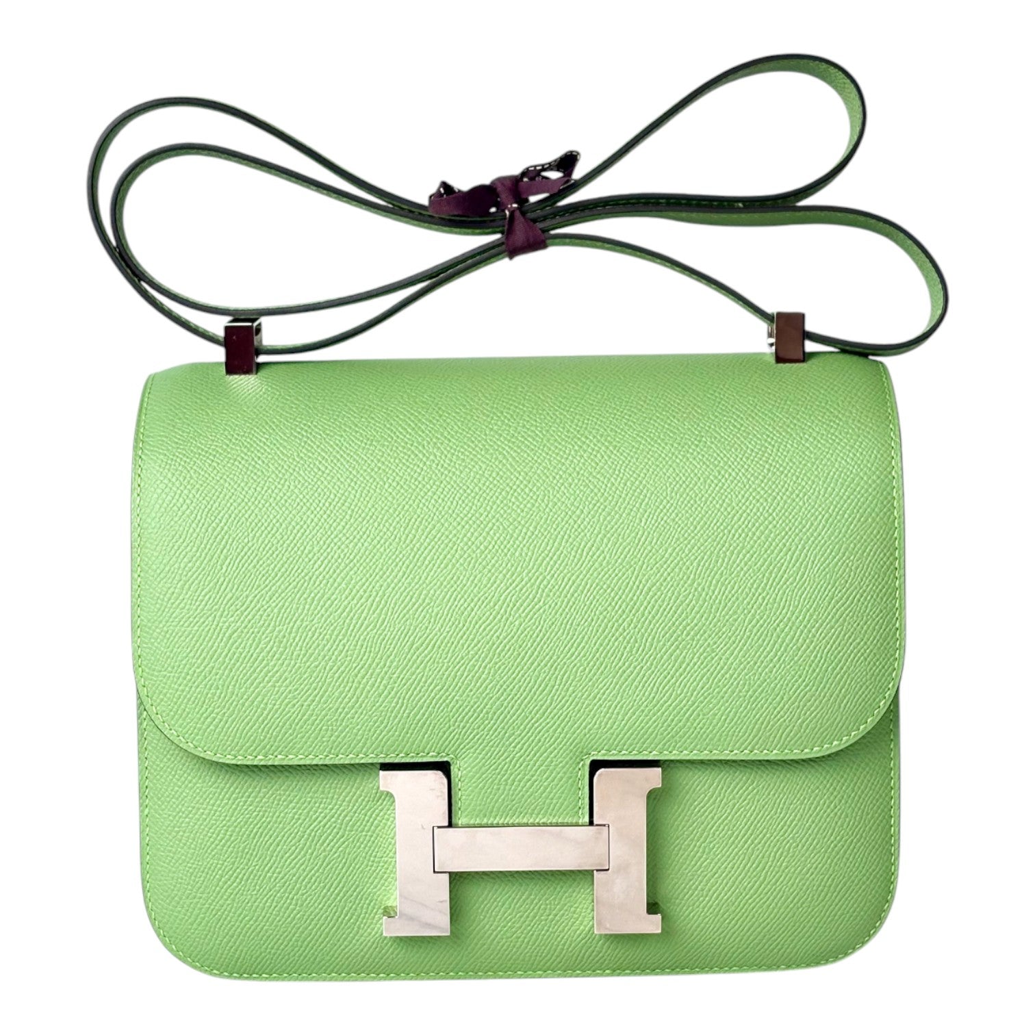 Hermes Constance 24 In Epsom 3I Vert Criquet Bag