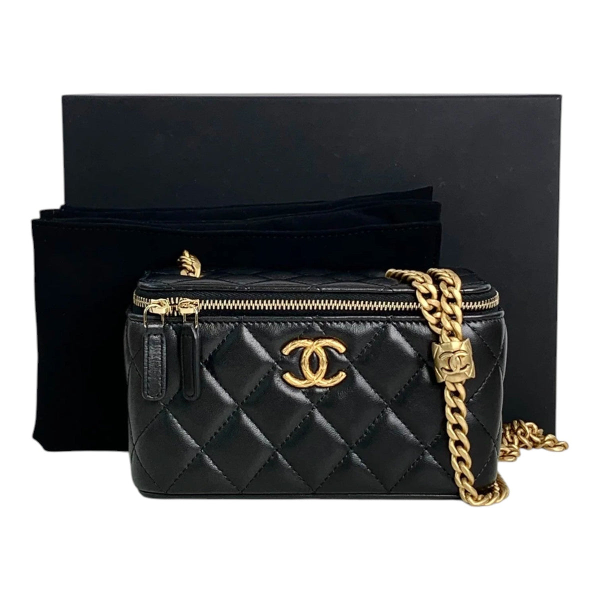 Chanel Vanity Box Black with Pearl Crush - Full Set