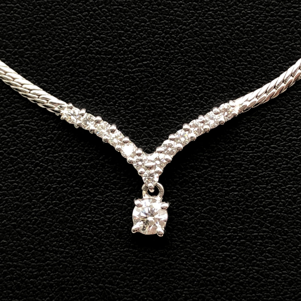 Custom Jewelry Diamond Necklace, D(0.23ct/0.33ct), PT900/PT850, 9.0g, 14inch C410204