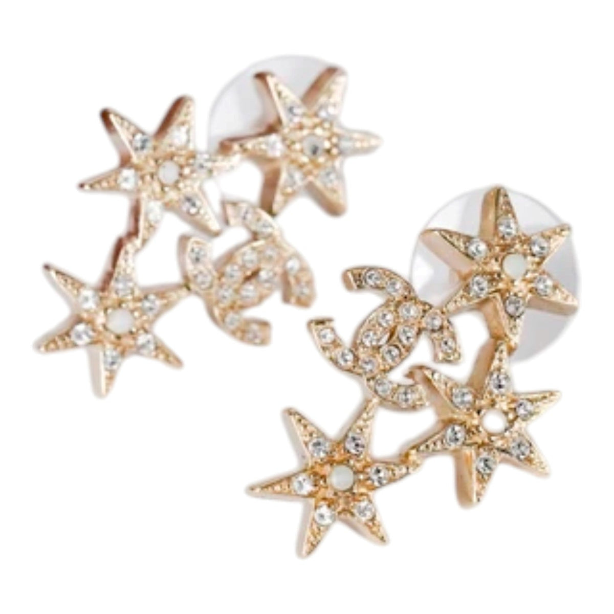 Chanel Star CC Logo Stud Earrings - in box