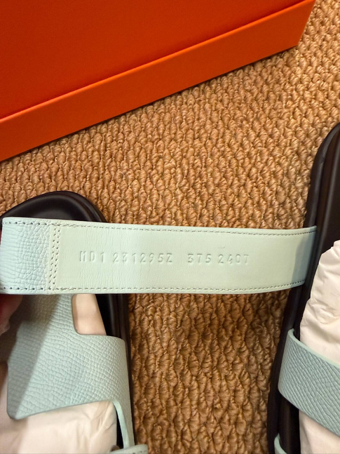 EU37.5 - Hermès Chypre Sandals Mint Green Classic H-Cut Slide