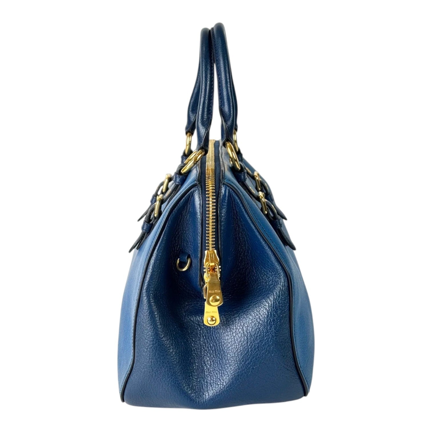 Miumiu Madras Blue Top Handle Bag
