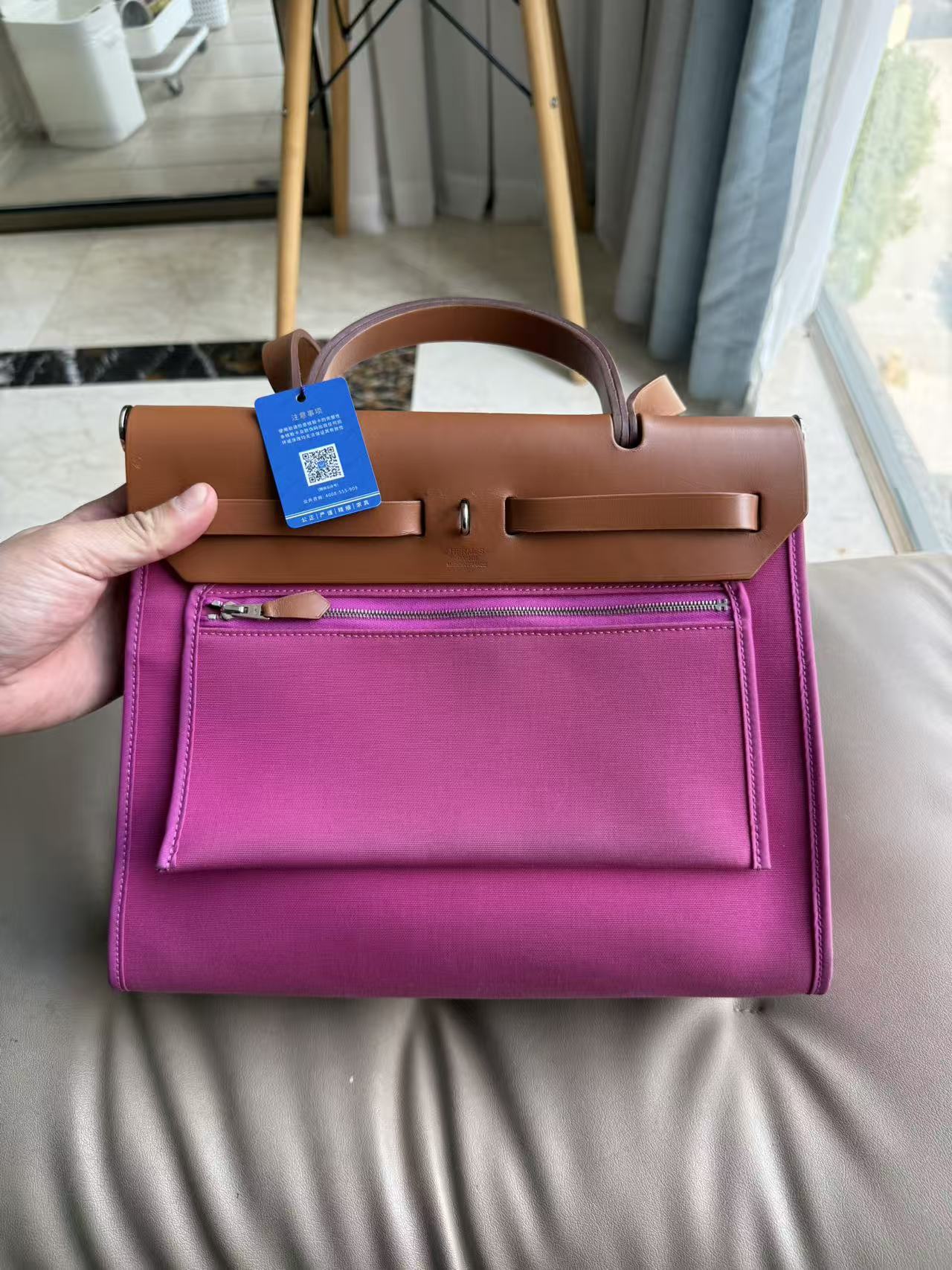 Hermès Herbag 31 Two-Tone Convertible Bag - Fuchsia & Gold