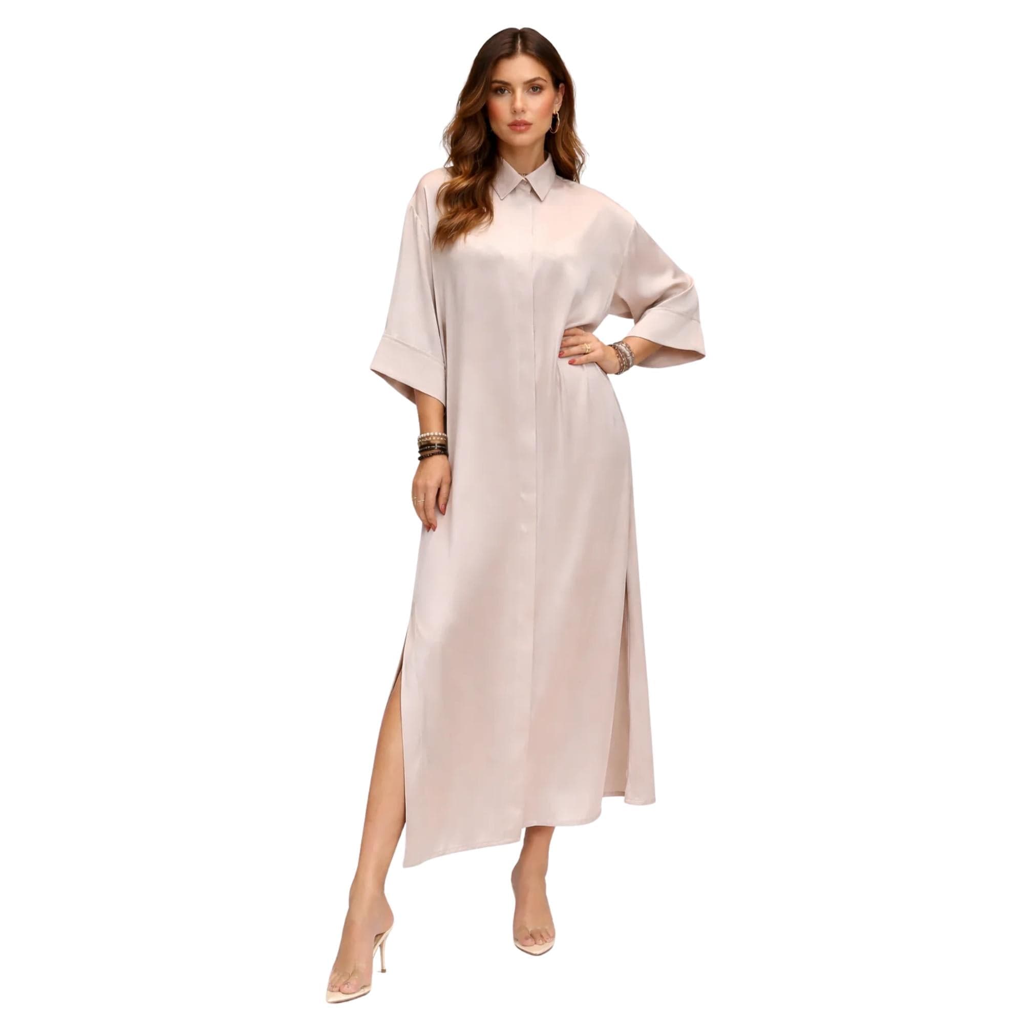 ESSENTIALS5IVE CLASSIC SHIRT DRESS (فستان) “GARDENIA”