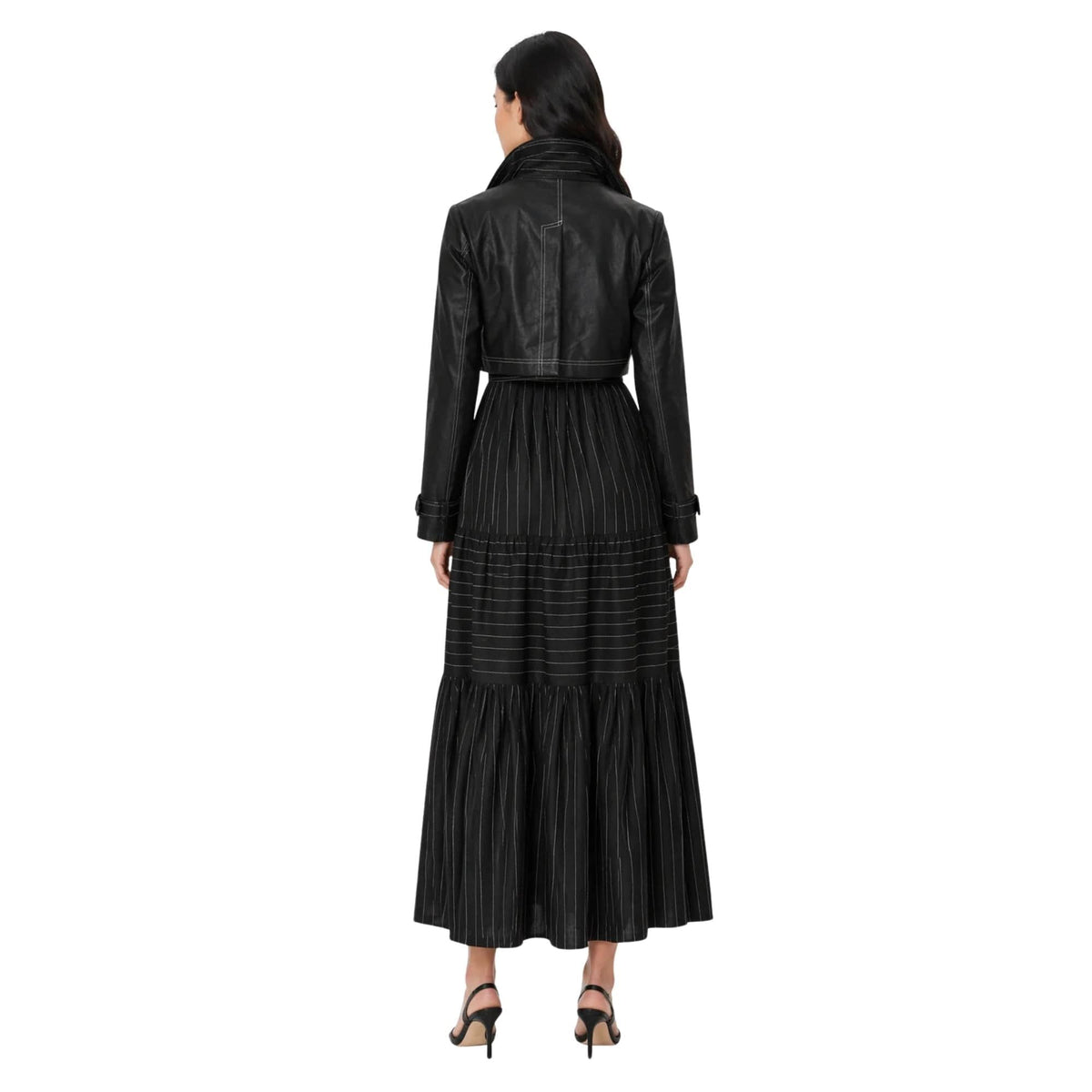 ESSENTIALS5IVE PINSTRIPE TRENCH DRESS (فستان) “SEOUL”