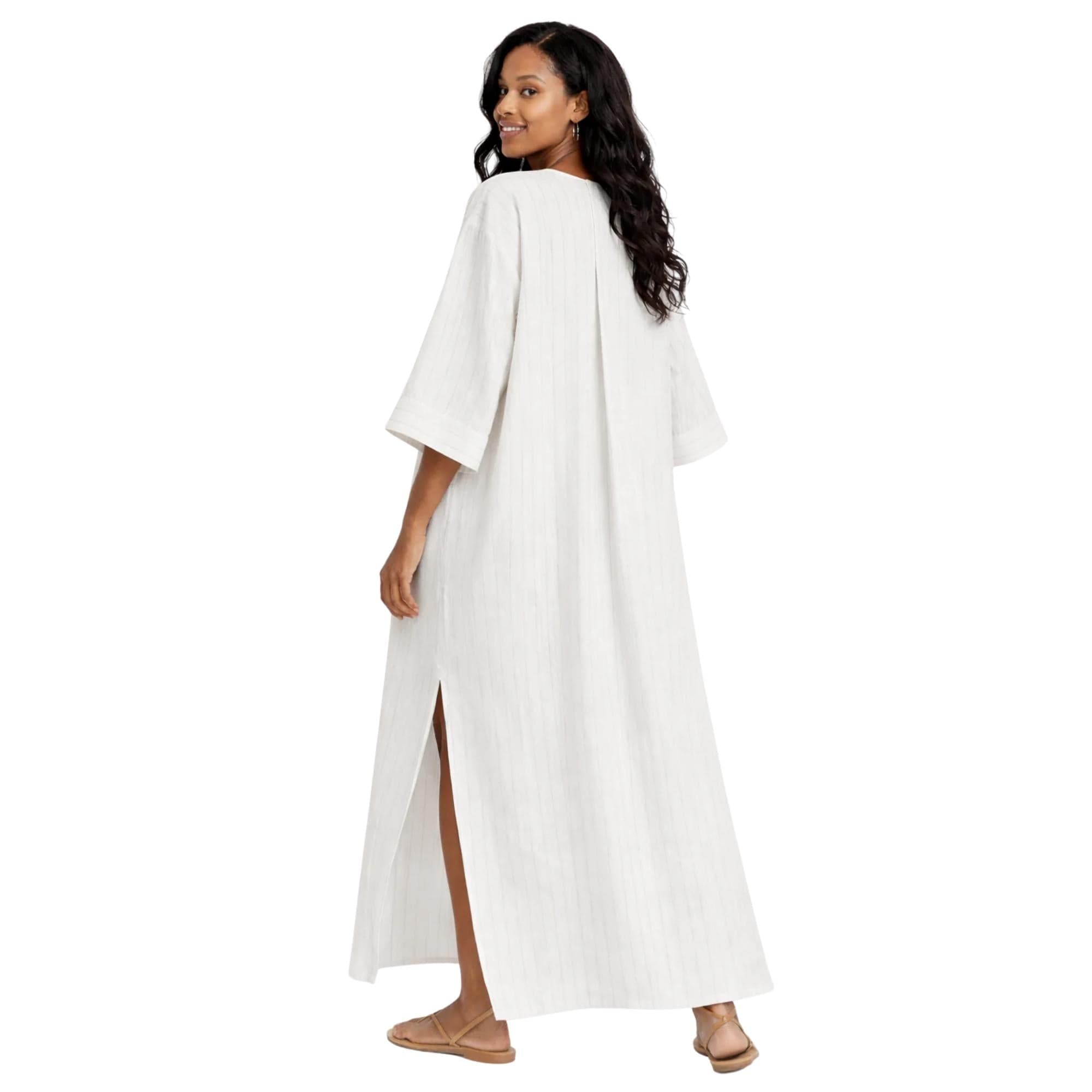 ESSENTIALS5IVE STRIPE LINEN MAXI DRESS (فستان) “MEI”