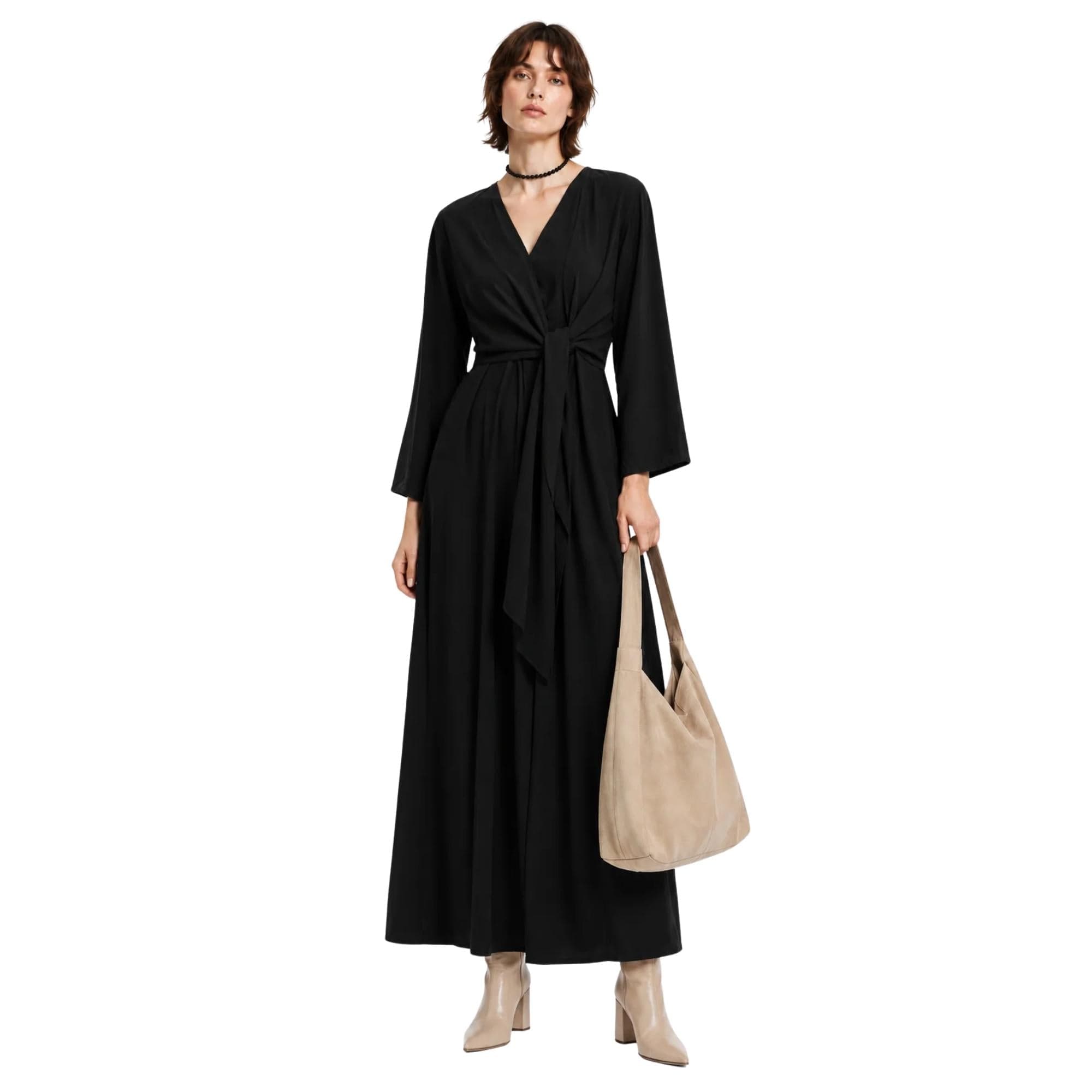 ESSENTIALS5IVE TIE-FRONT A-LINE MIDI DRESS فستان “ASTER”