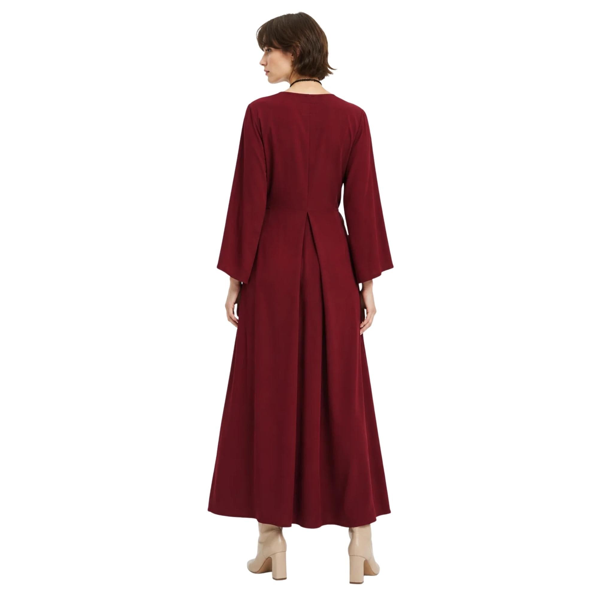ESSENTIALS5IVE TIE-FRONT A-LINE MIDI DRESS فستان “ASTER”