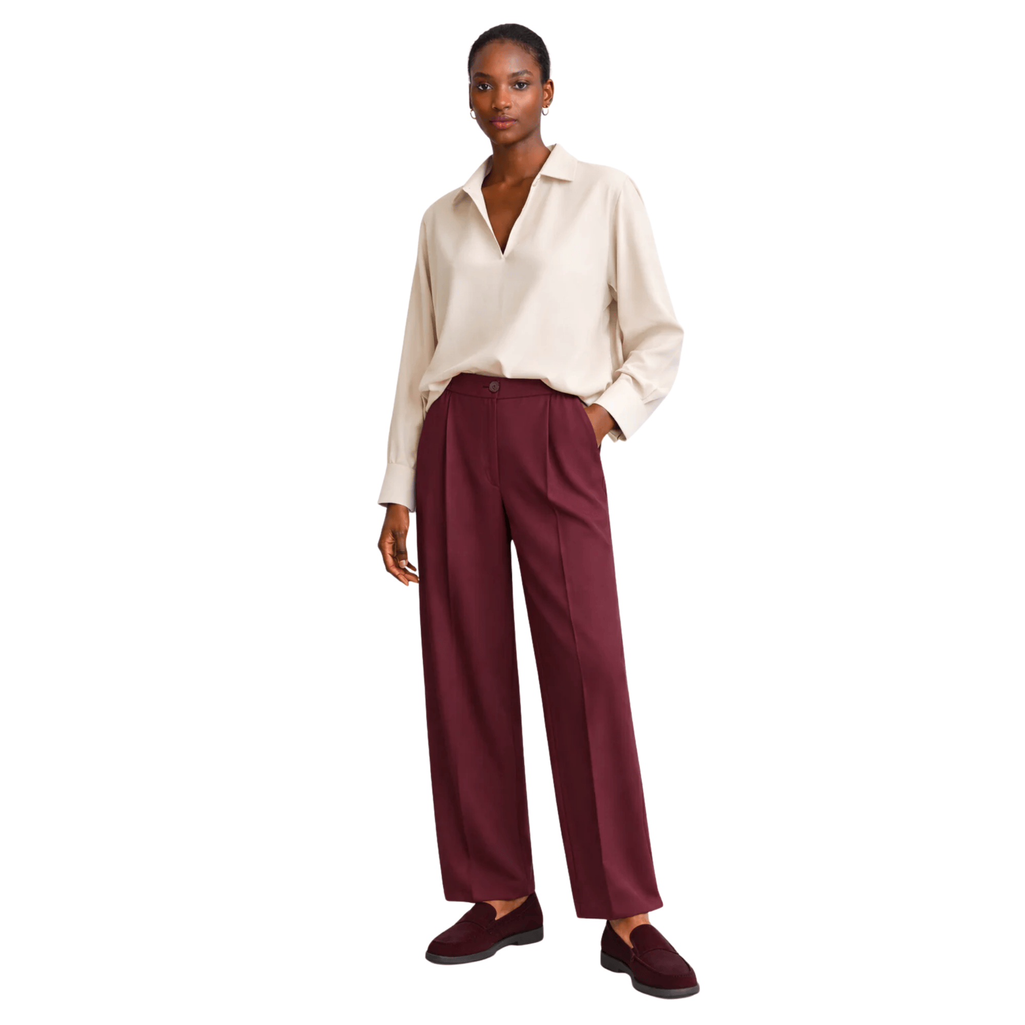 ESSENTIALS5IVE FRONT PLEATED PANTS (بنطلون) “AIKA”