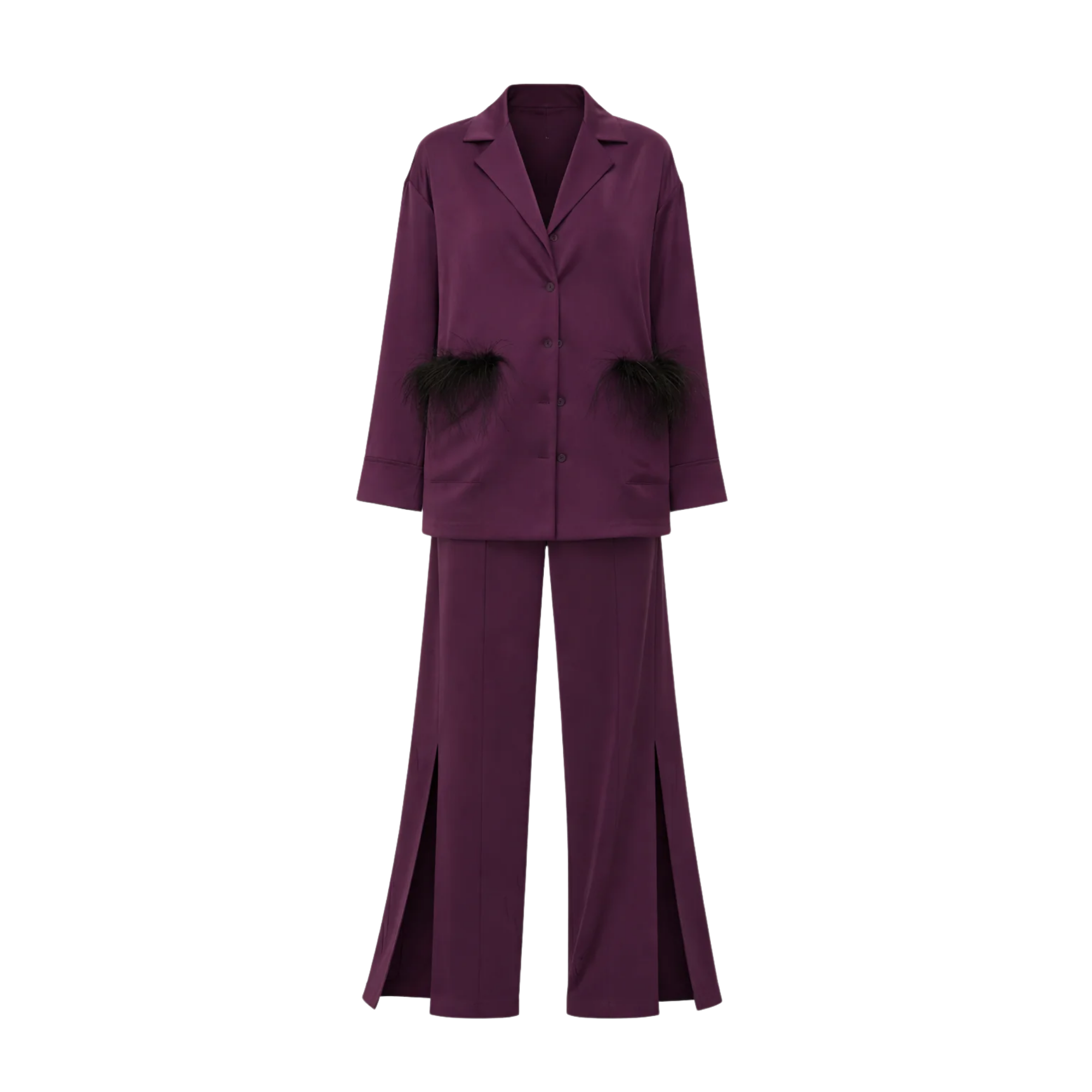 ESSENTIALS5IVE SATIN SET زوج (BLAZER & PANTS قميص وبنطلون) “KAMELIA”