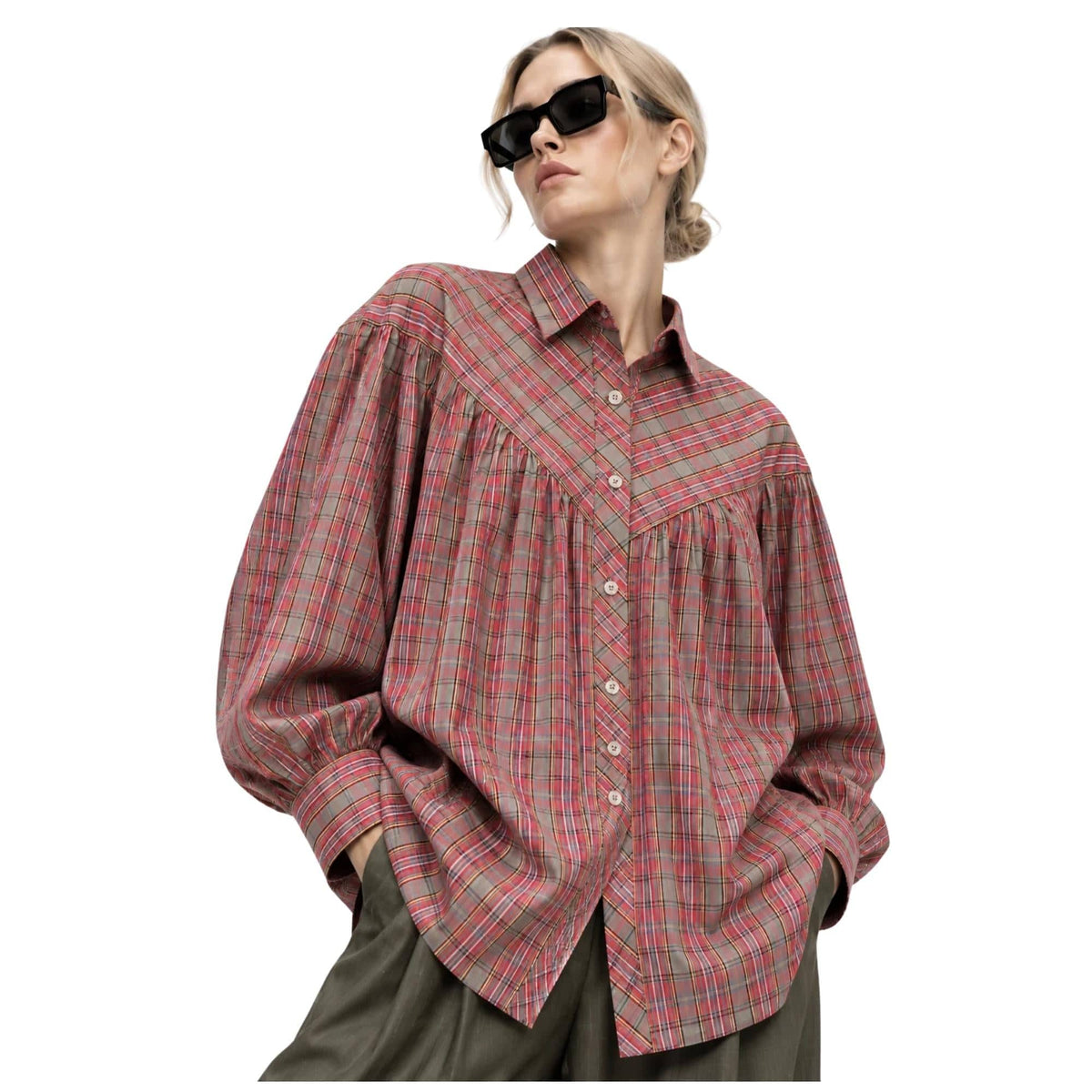 ESSENTIALS5IVE GATHERED CHEVRON SHIRT (قميص) “ANNA KARENINA”