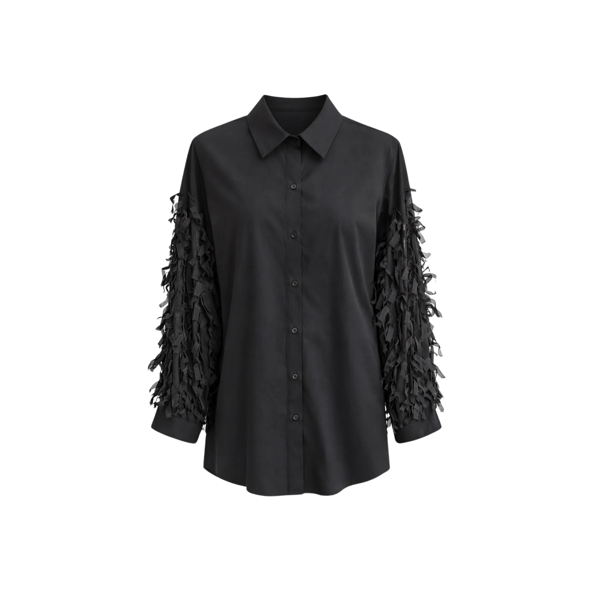 ESSENTIALS5IVE OVERSIZED SLEEVE’S FRINGE SHIRT (فستان)"NELLY"