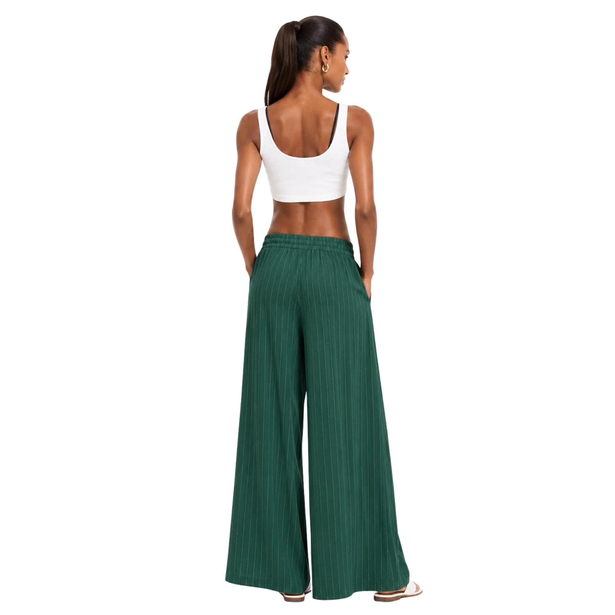 STRIPED FRONT PLEATED PALAZZO TROUSERS بنطلون “KAMELIA”