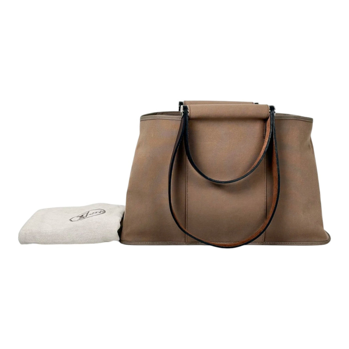 Hermes Etoupe Cabal Canvas Bag with Leather Handles