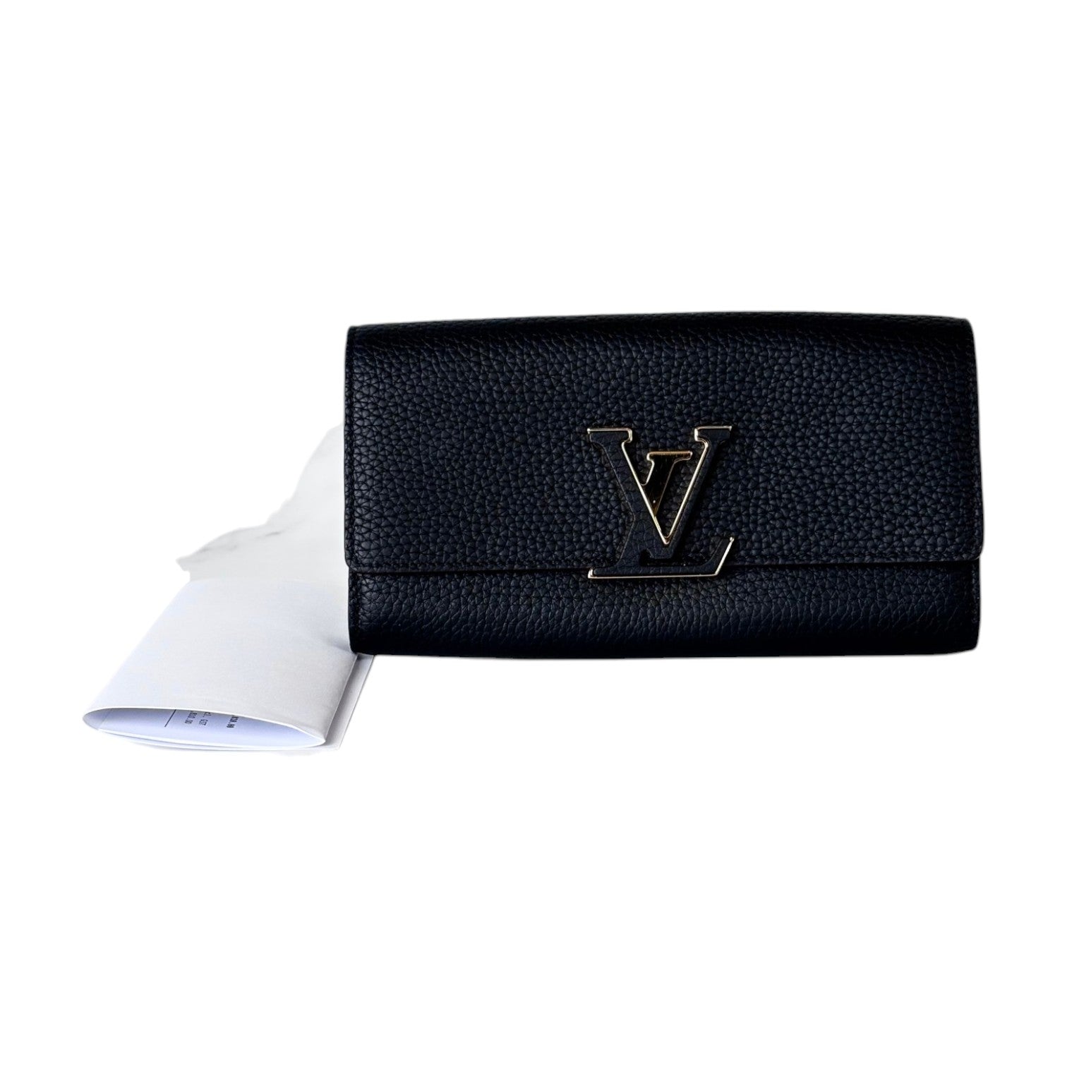 Louis Vuitton Capucine Wallet Black Calfskin