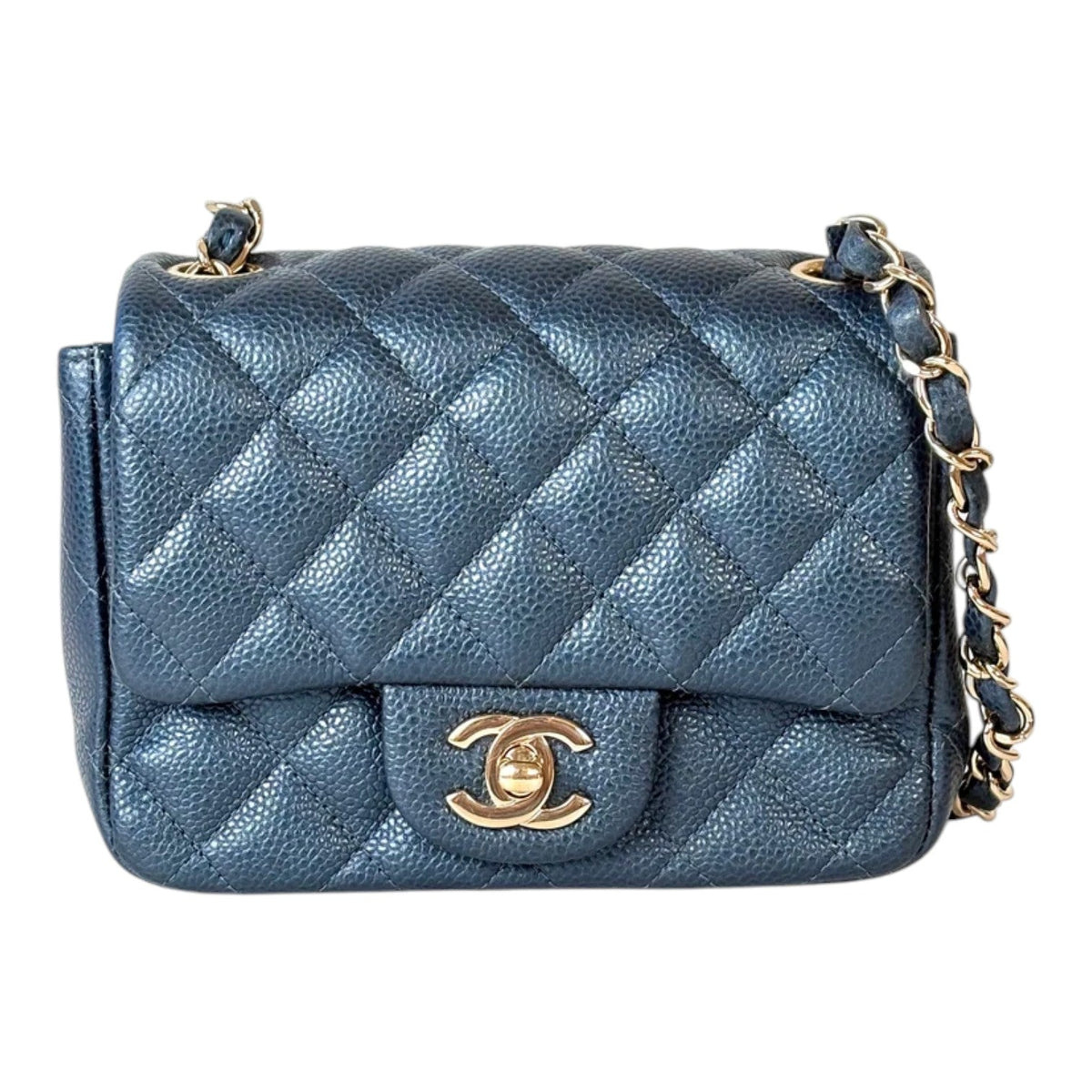 Chanel Classic Flap Mini Square in Blue Caviar Bag