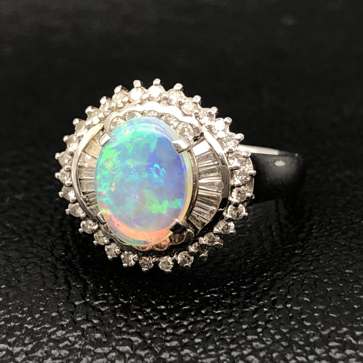 Custom Jewelry 1P Opal & Diamond Ring, O(0.91ct), D(0.5ct), PT900, 7.3g, US Size 6.5 C387940
