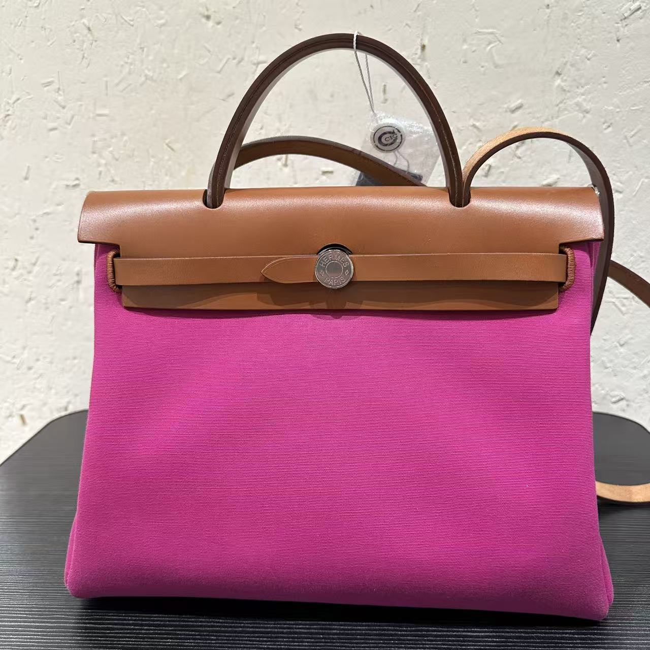 Hermès Herbag 31 Two-Tone Convertible Bag - Fuchsia & Tan