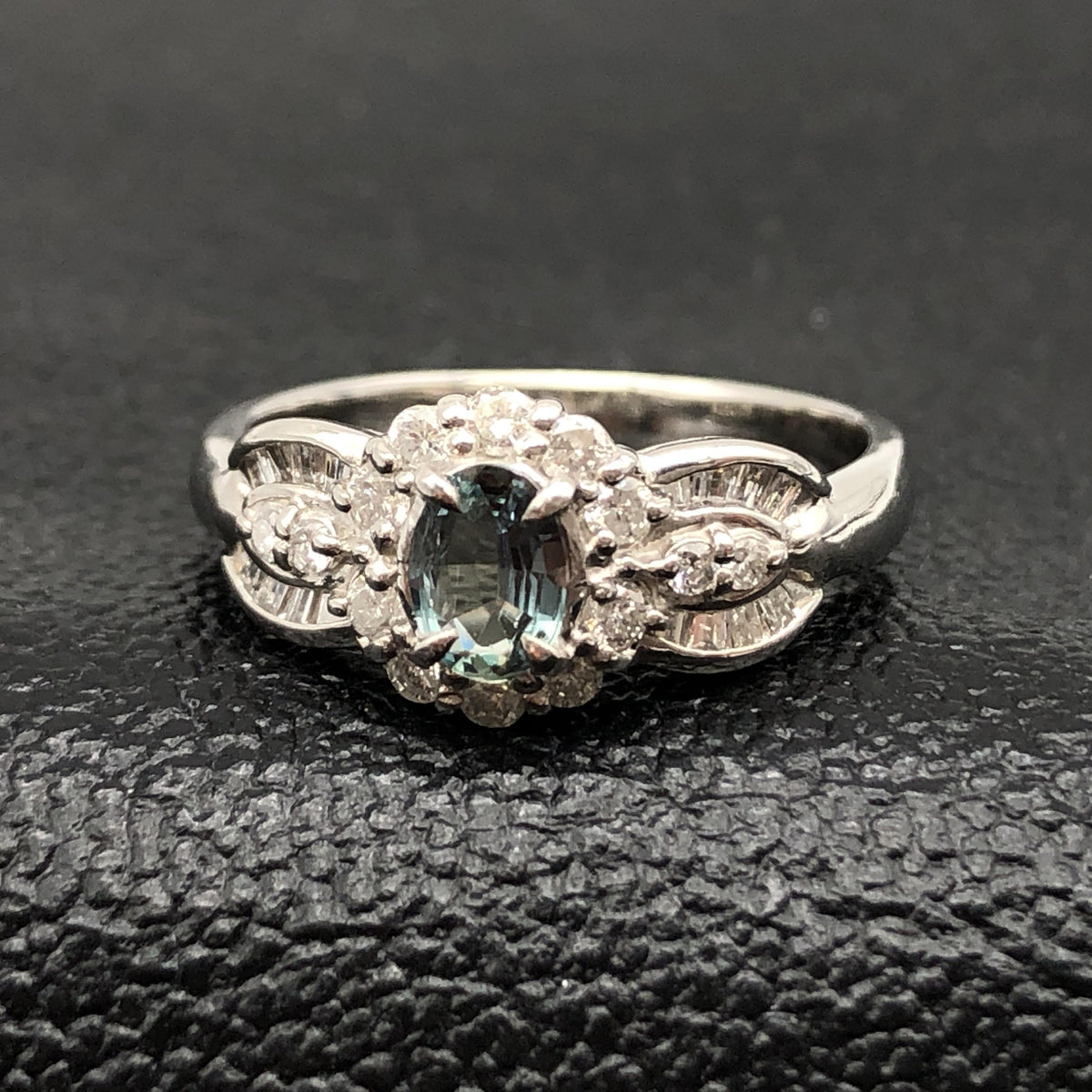 Custom Jewelry Natural Alexandrite With Diamonds Ring, A(0.29ct), D(0.43ct), PT900, 5.7g, US Size 7 C297663