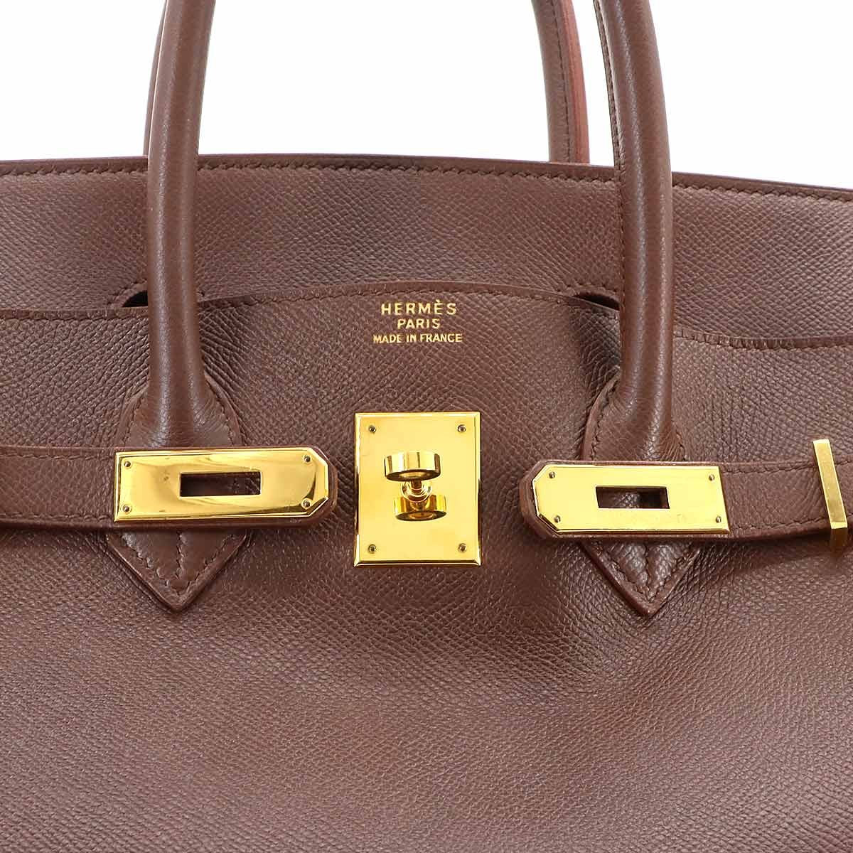 HERMES Birkin 35 Couchevel Epsom Brown Hand Bag Purse 902998376