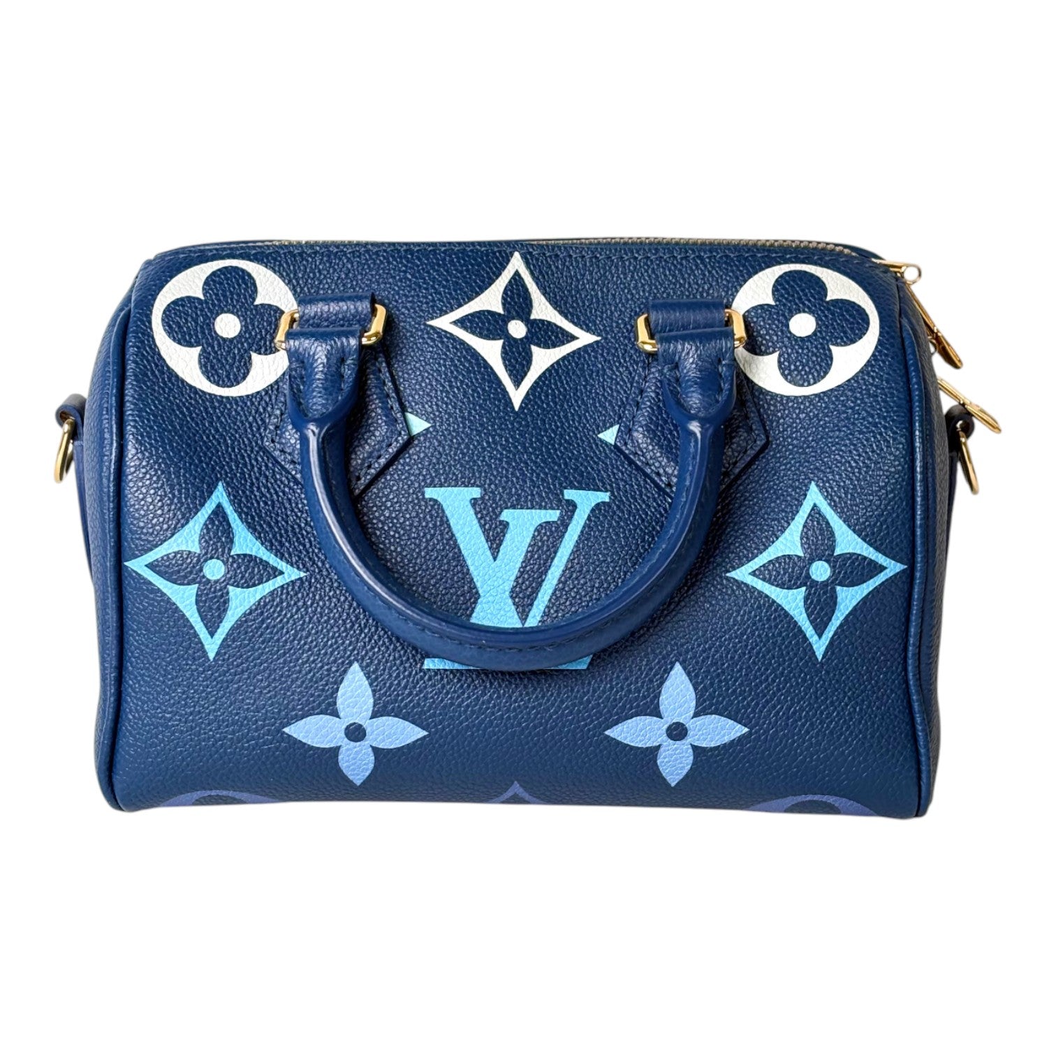 Louis Vuitton Speedy 20cm Blue Bag - Full Set