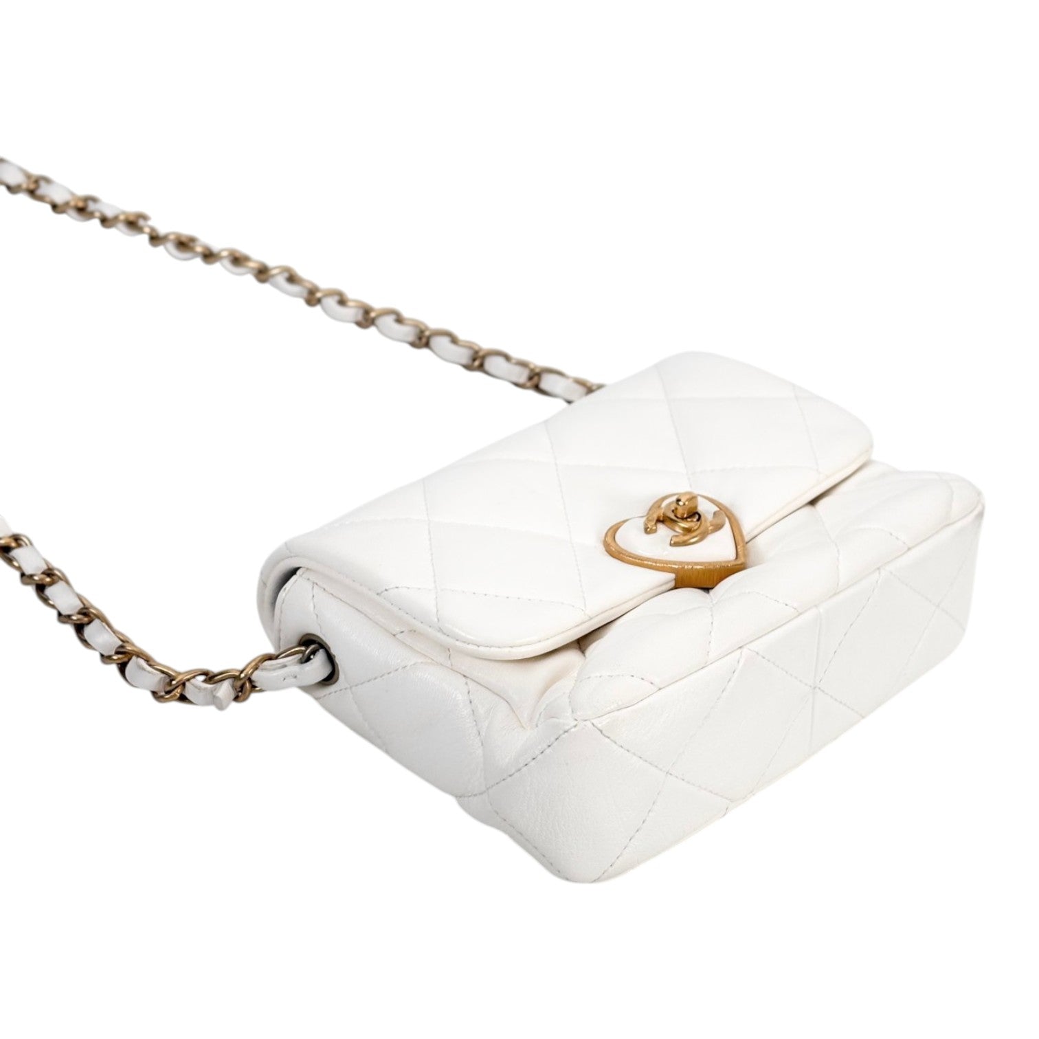 Chanel Small Coco CC Love Heart Flap Bag with Gold Hardware
