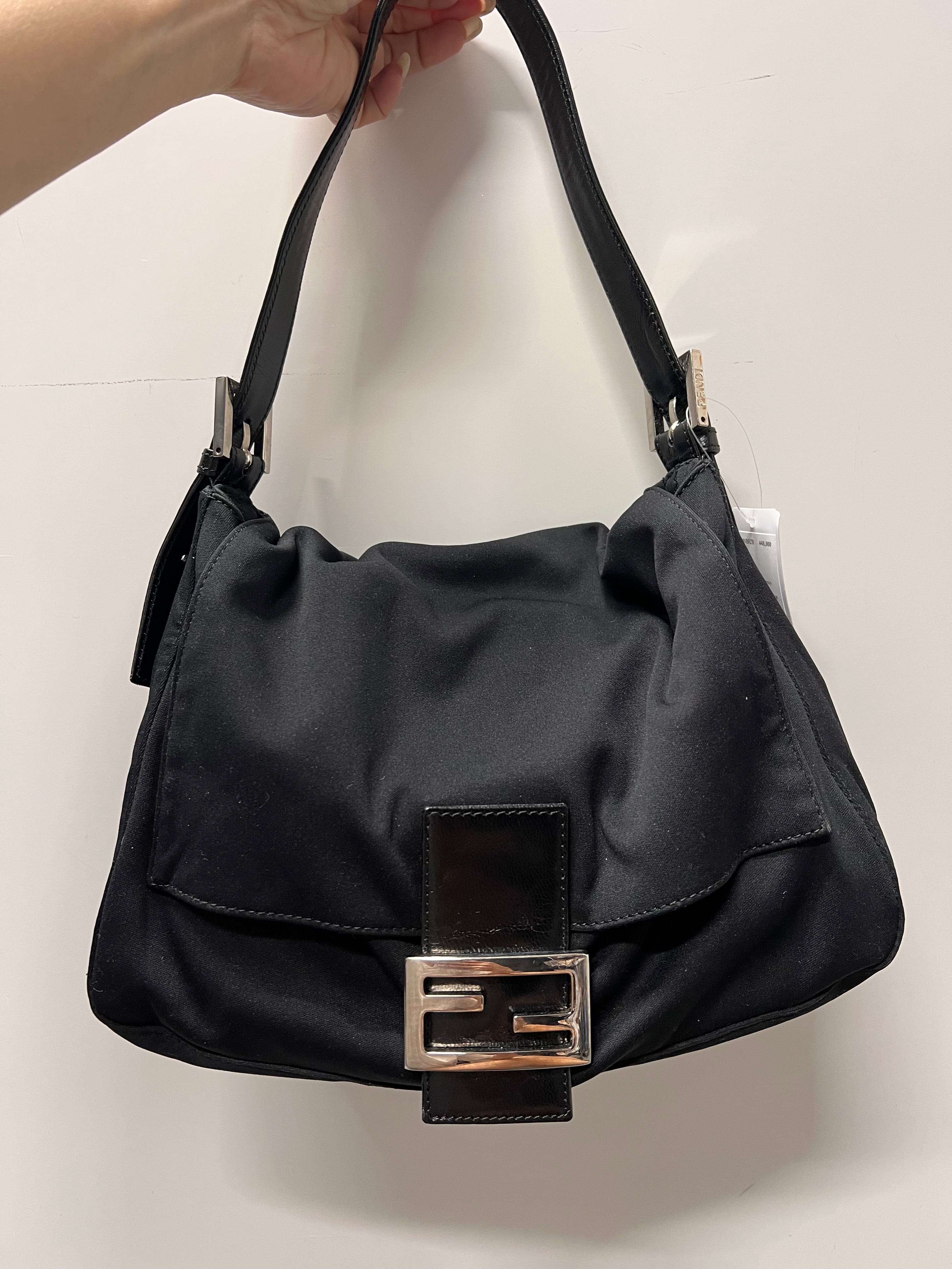 FENDI FENDI 26325 Canvas×Leather Black Mamma Baguette B0920VBRZB