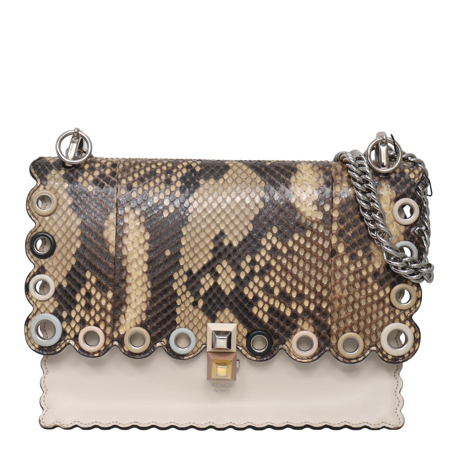 Fendi Fendi Liberty Kan I Shoulder Bag With Python Flap
