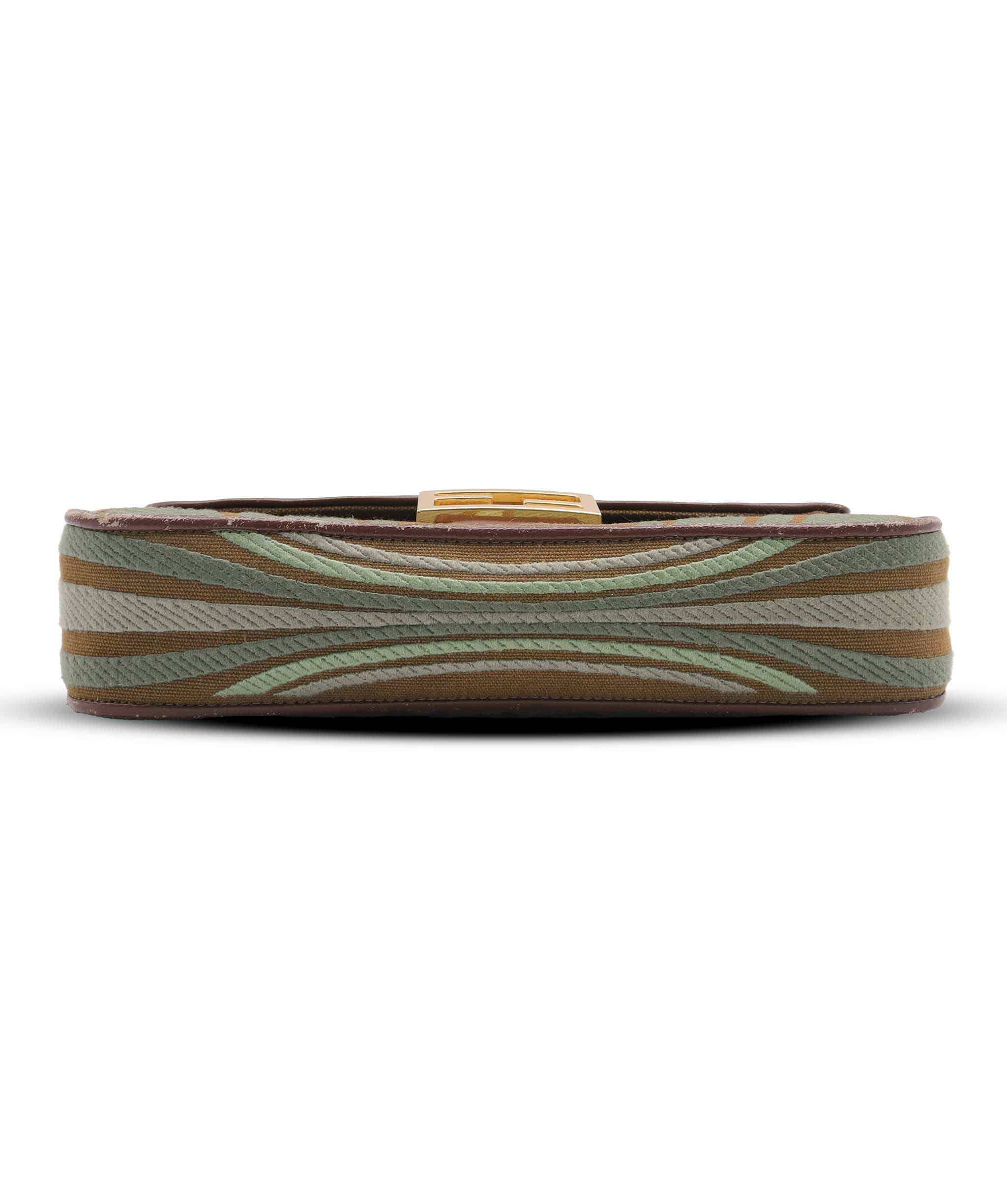 Fendi FENDI BICOLOR BAGUETTE BAG GREEN/BROWN ASC7283