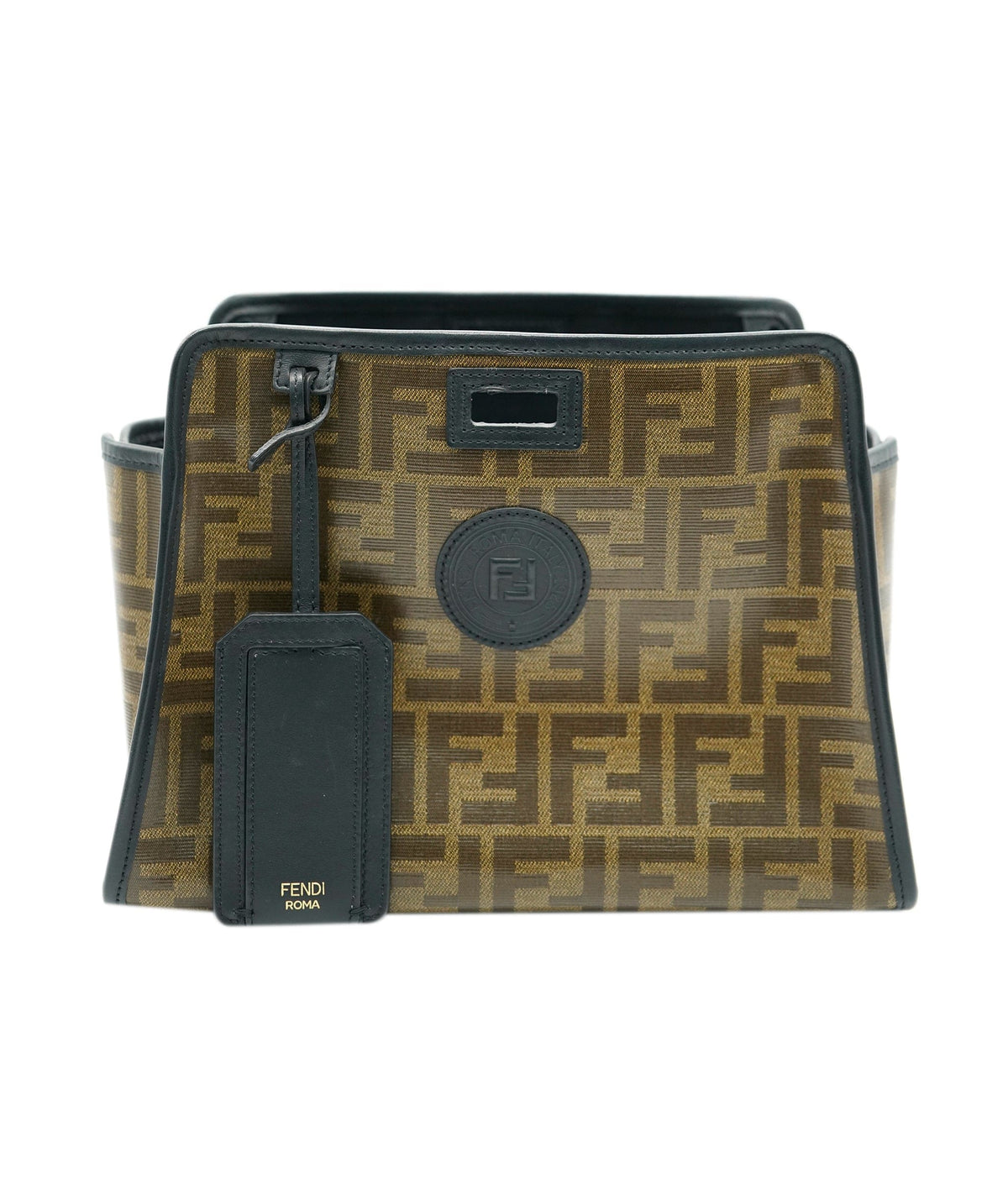 Fendi Fendi Brown Zucca Coated Canvas 1947 Peekaboo Defender Cover ALL0957