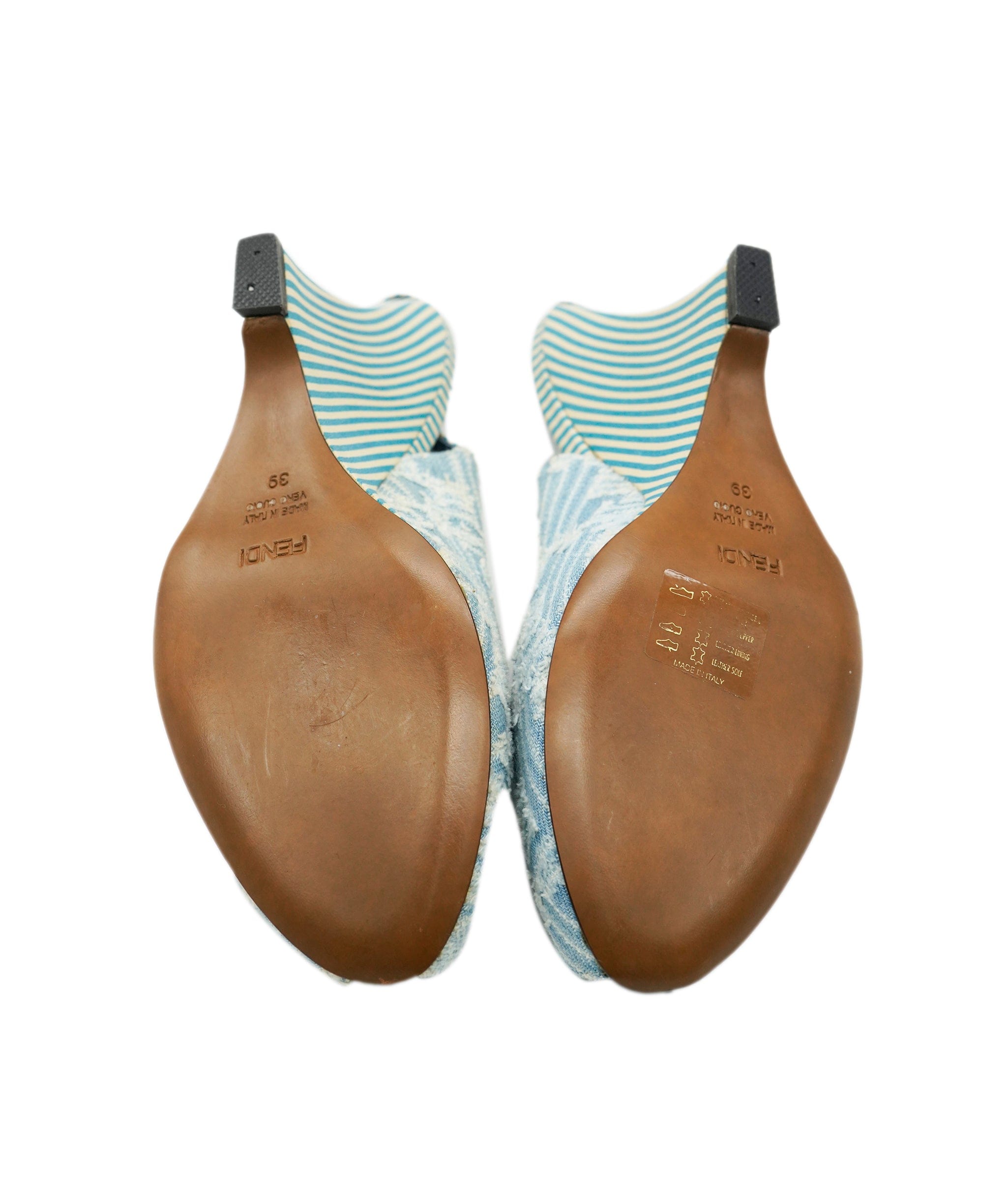 Fendi Fendi Denim Logo Wedge Heels - size 39 ALC2219