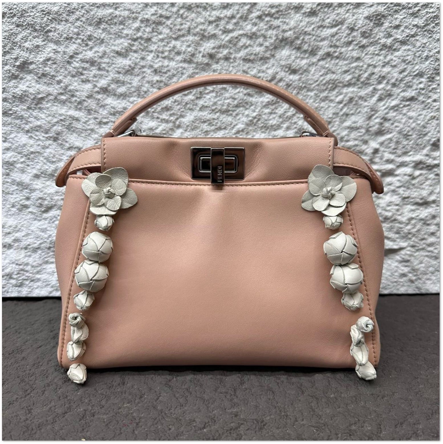 Fendi Fendi Leather Peekaboo with Flower Accents C19496802060