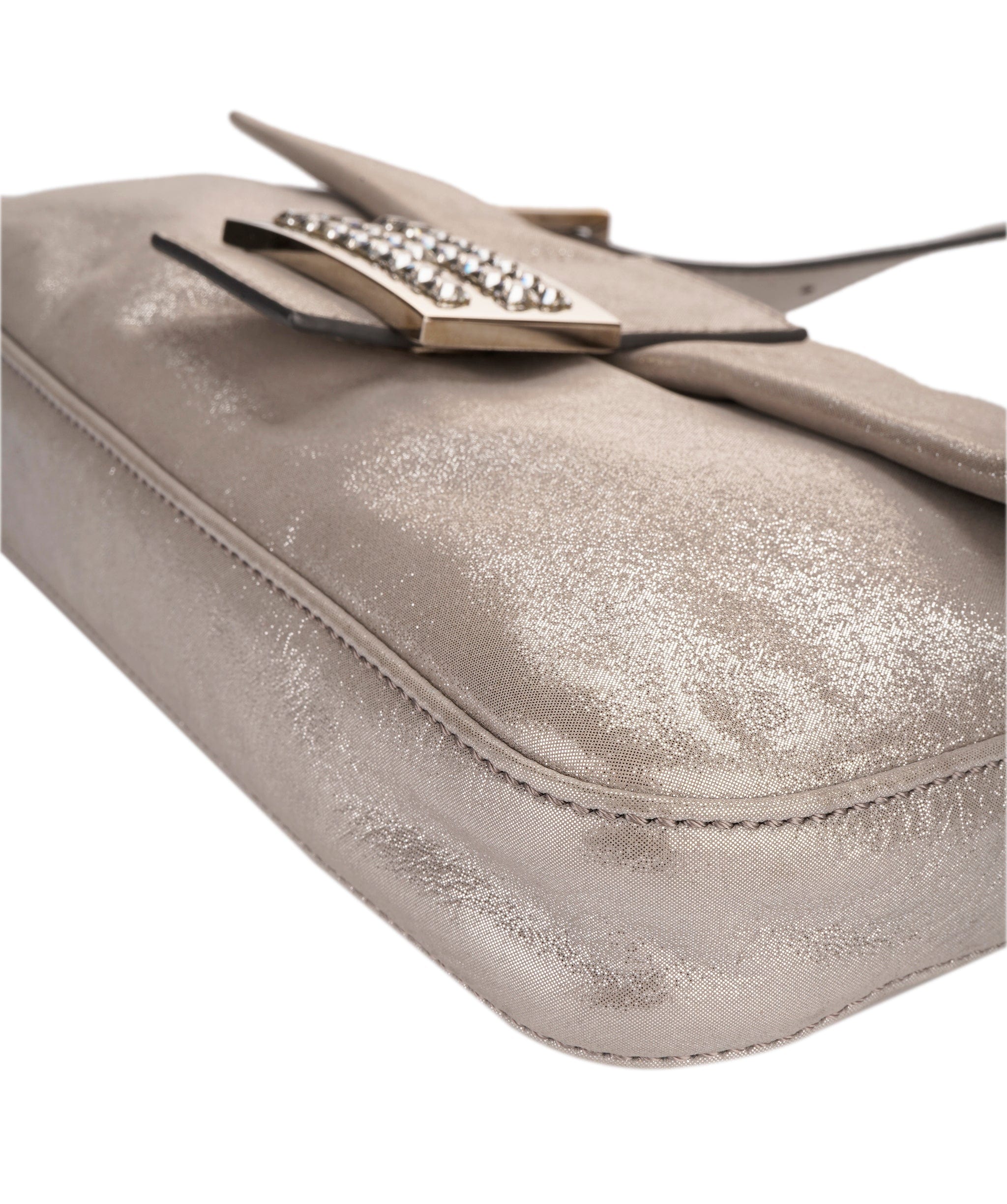 Fendi Fendi metallic silver baguette with crystal buckle - AJC0844